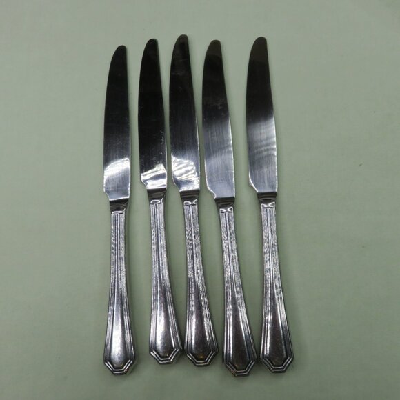 Wallace Arlington Lot of 14 Soup 4 Salad Forks 5 Knives 1 Teaspoon Serving - Picture 6 of 12